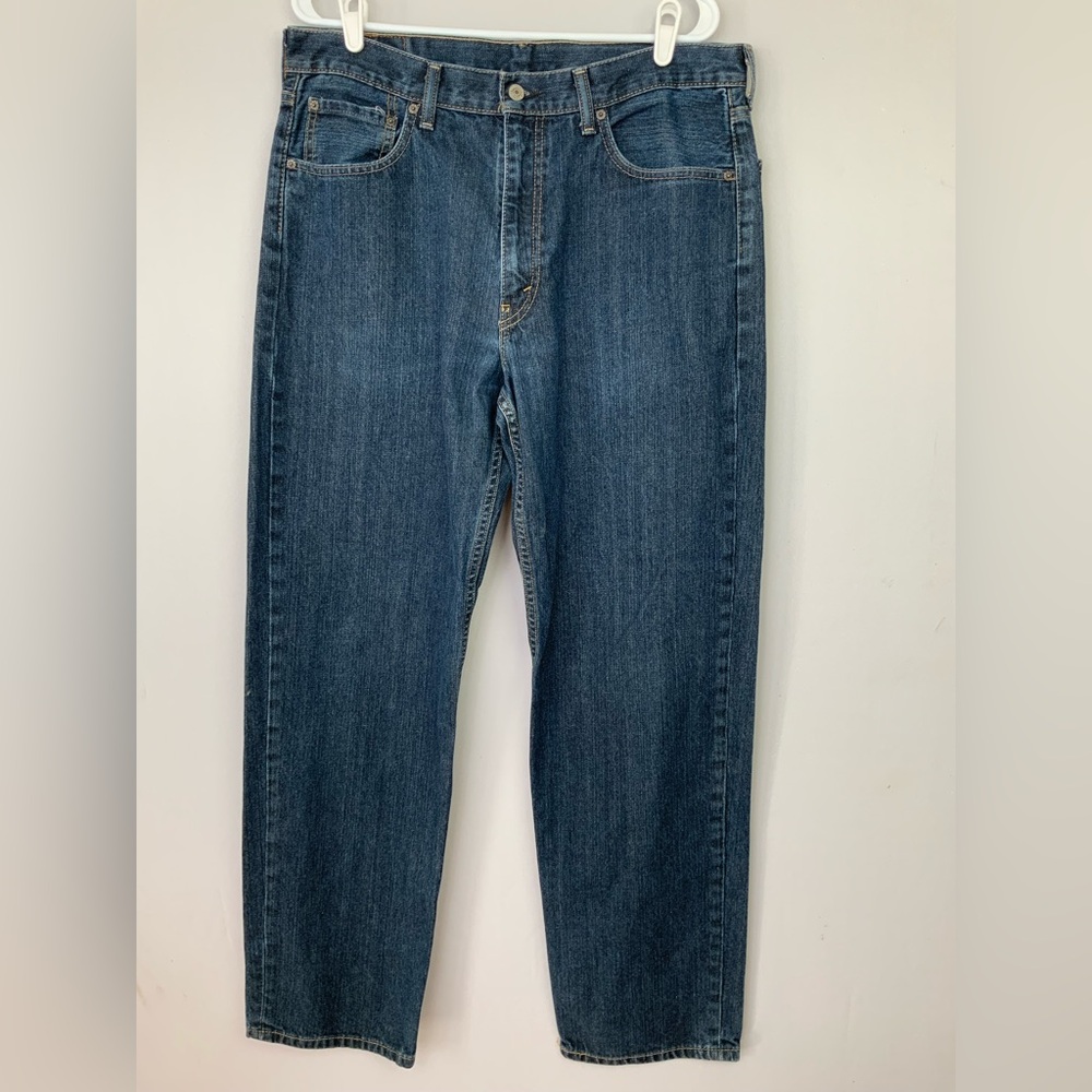 Levis Jeans 550 Mens 36x34 (36x32) Relaxed Straight Leg Dark Wash Denim